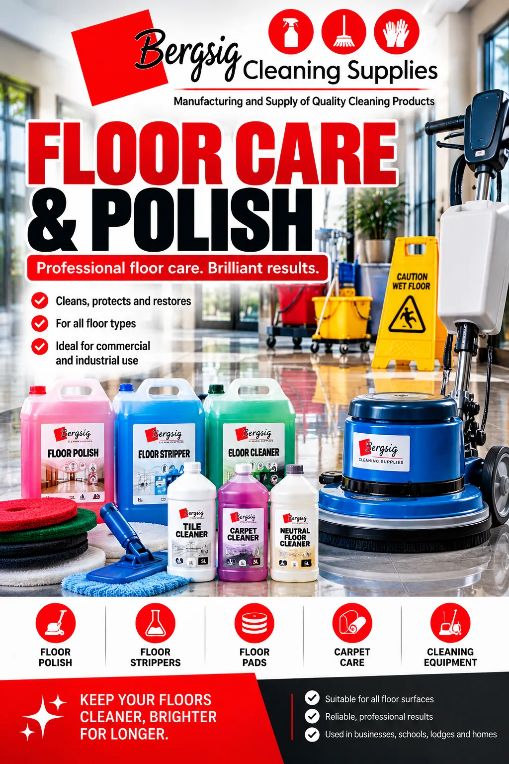 Bergsig Floor Care & Polish promotional graphic