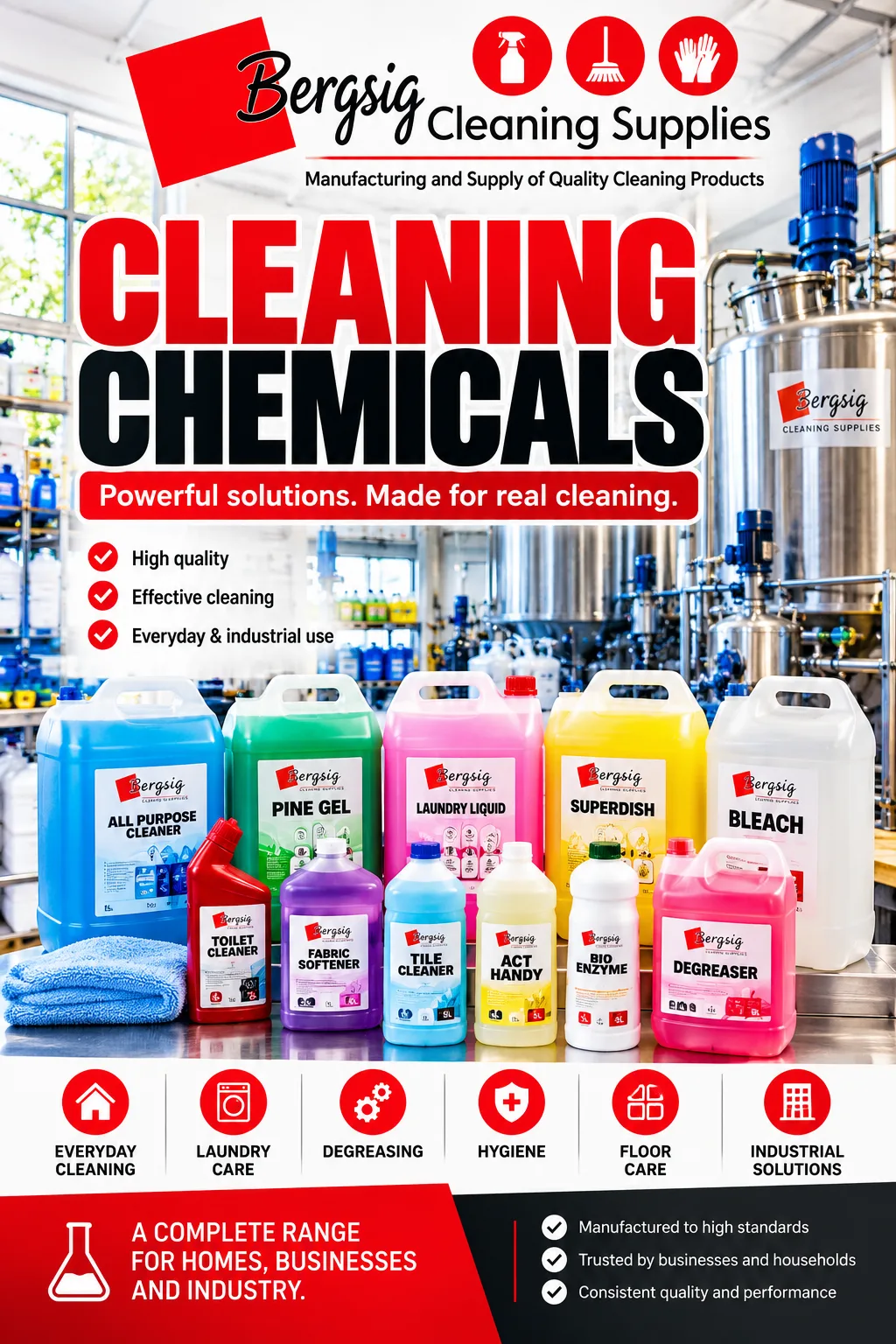 Bergsig Cleaning Chemicals promotional graphic